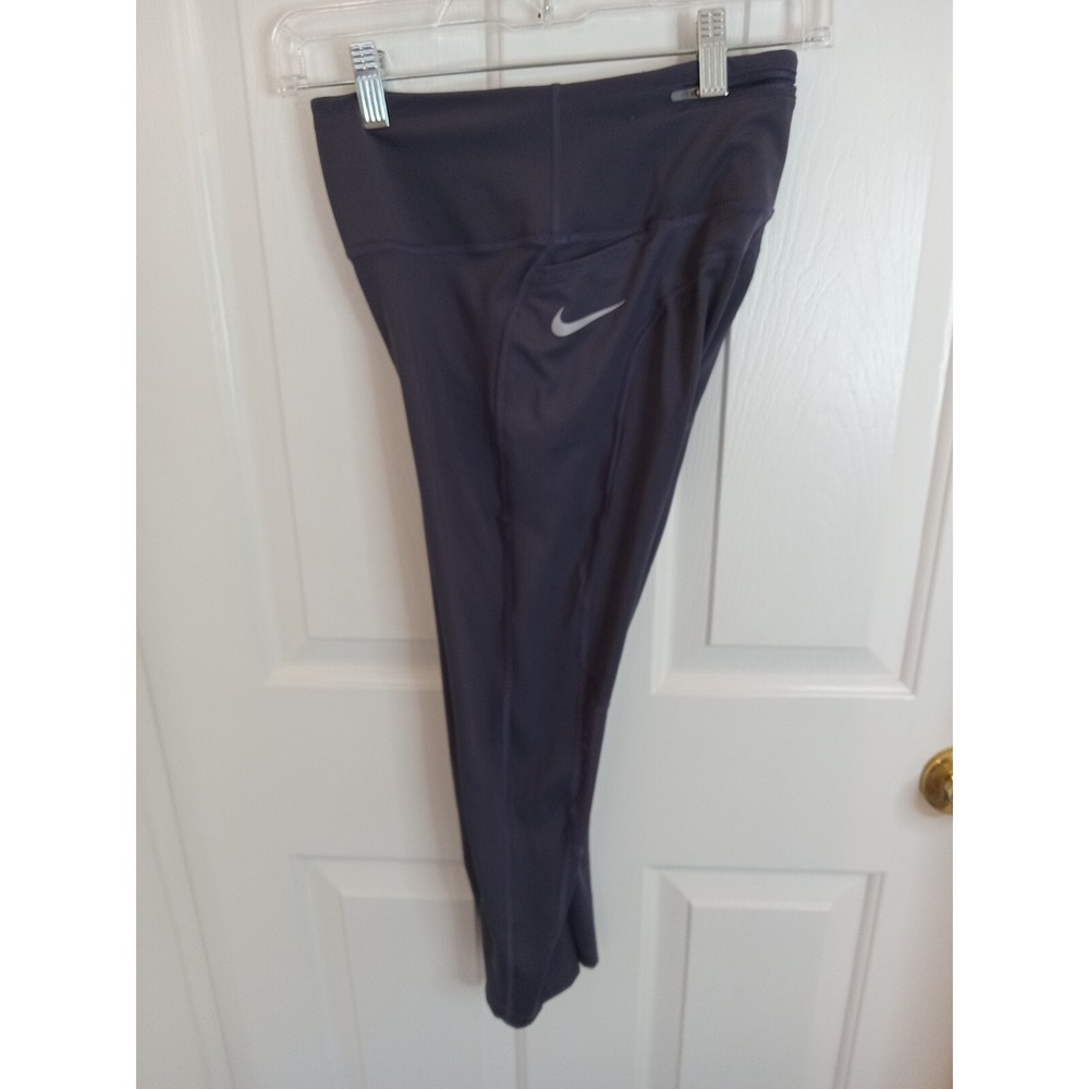 Women's Small Nike Dri Fit Leggings Purple Draw Strings.  Nice Airflow Too 7/8